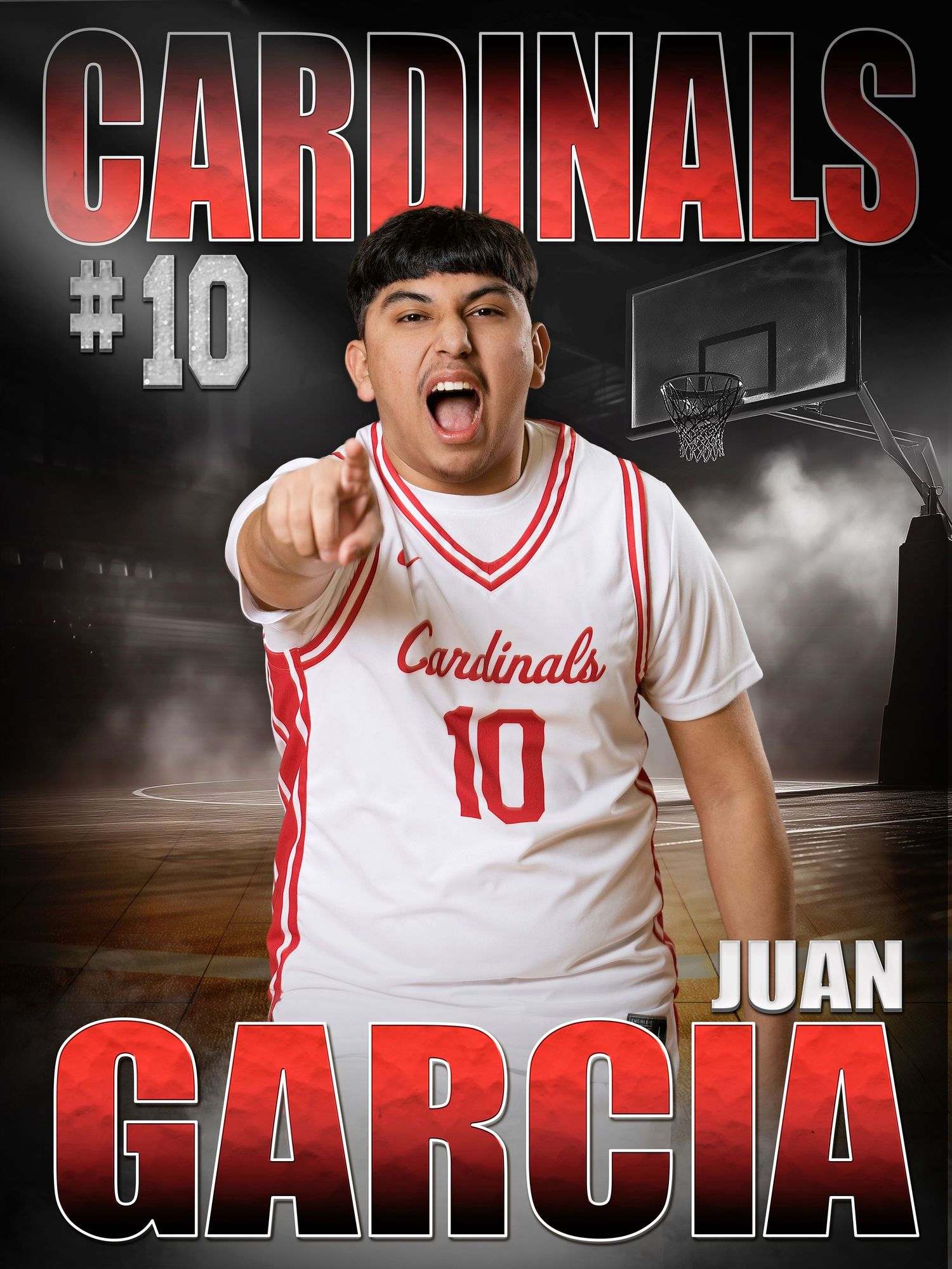 Sports themed Senior Cardinals Basketball Banner