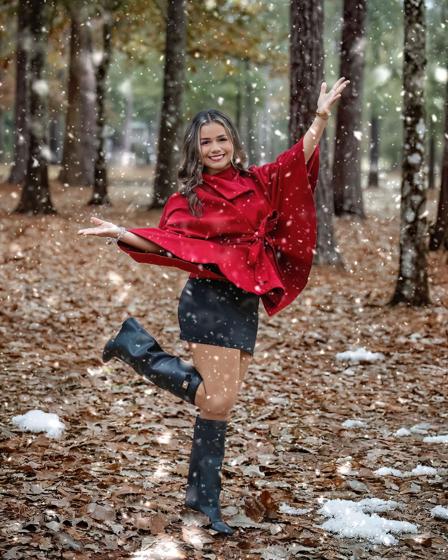 Briannna the red coat was such a plus for this photoshoot.