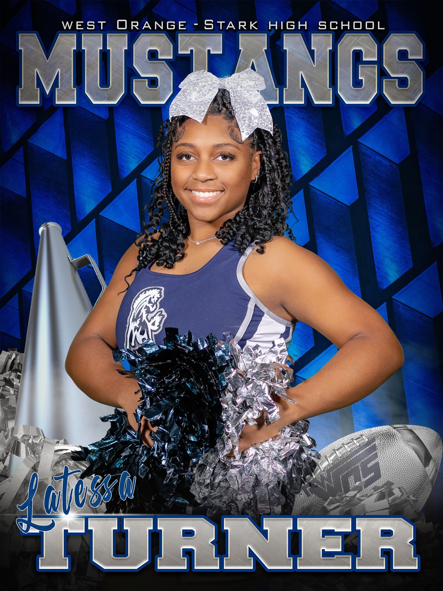 High school athlete WOS Mustangs Sports Banner