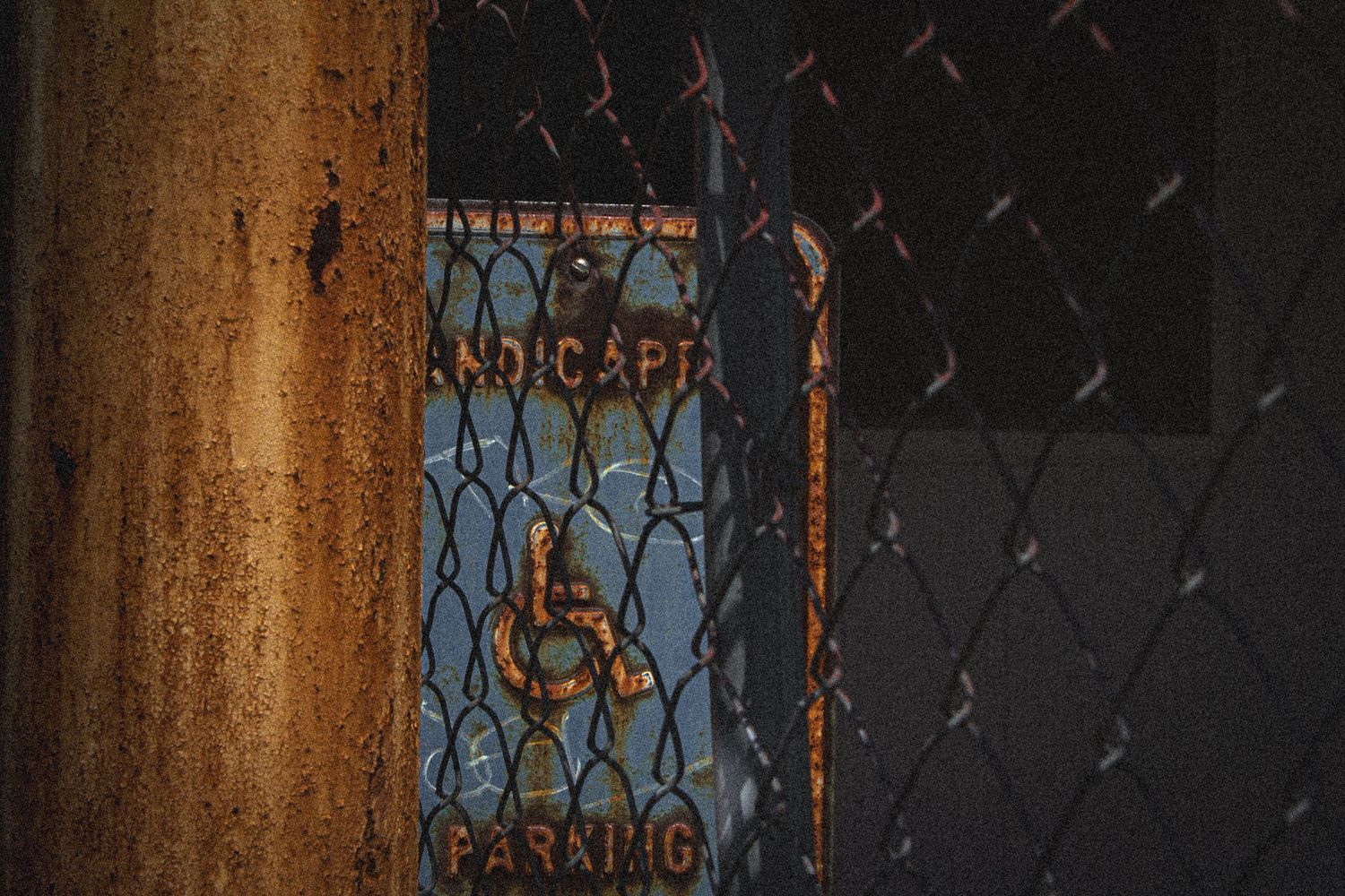 Abstract grunge photo of a handicap sign