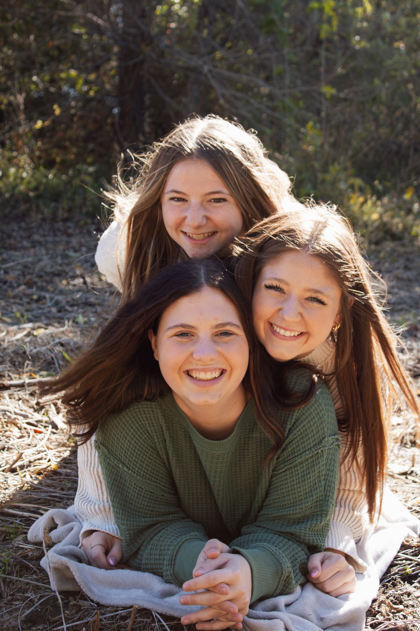 Jaley, Chloe, and Sidney dog pile, by kaelan knudtson