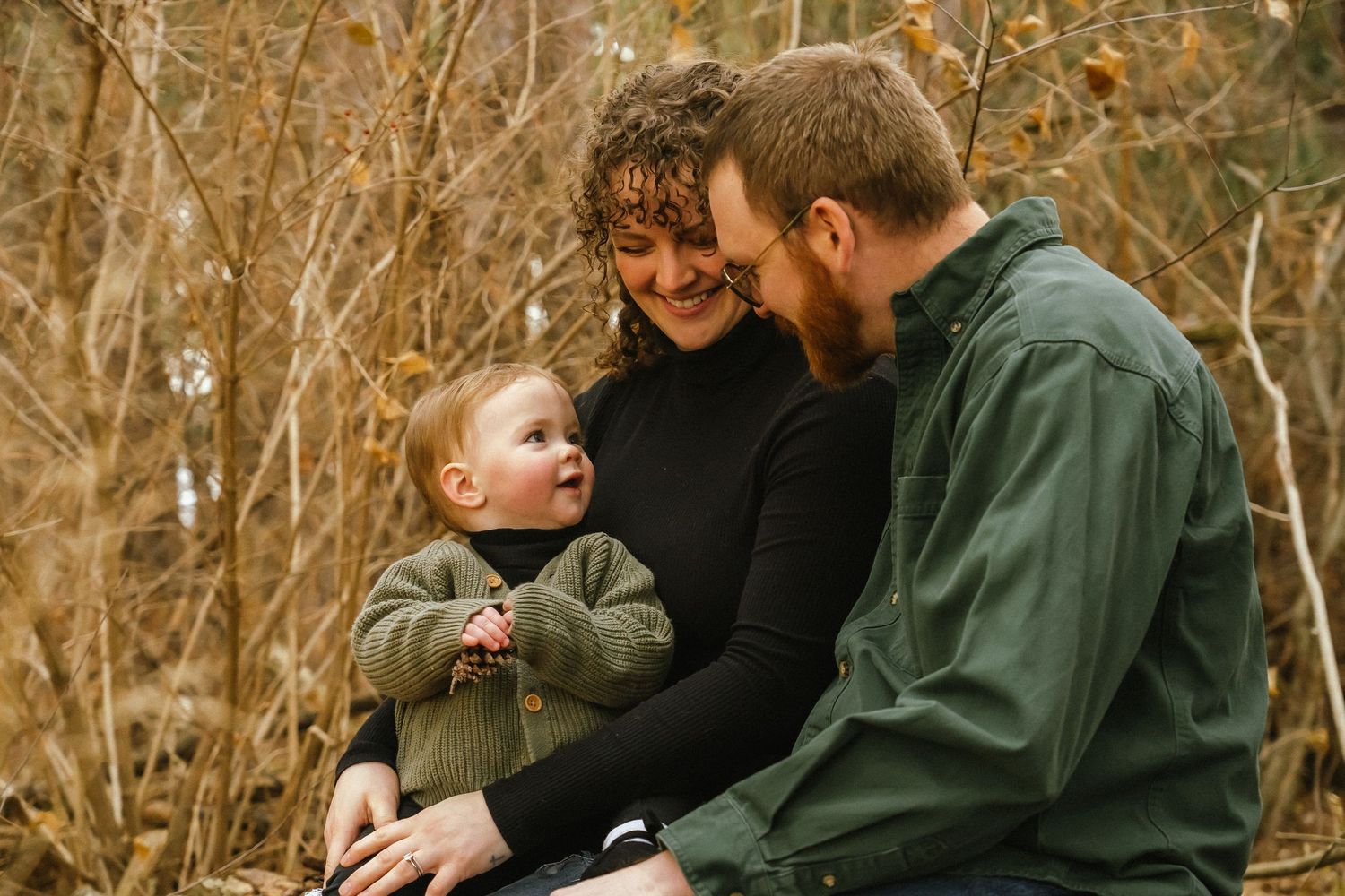 Candid family moments shared while relaxing together outdoors on an autumn afternoon.
