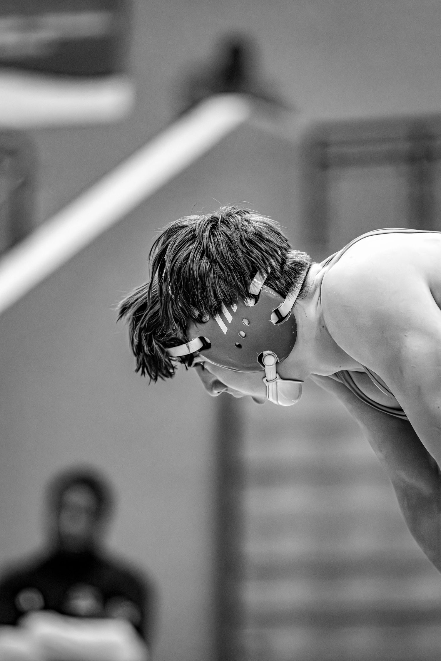 Wrestlers side of face before match.