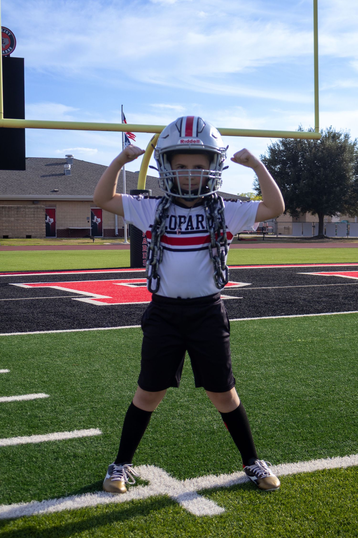 Youth flag football player portrait