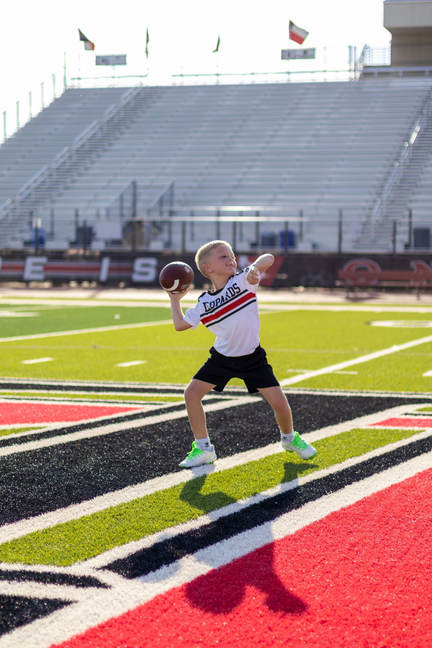 Youth flag football player portrait