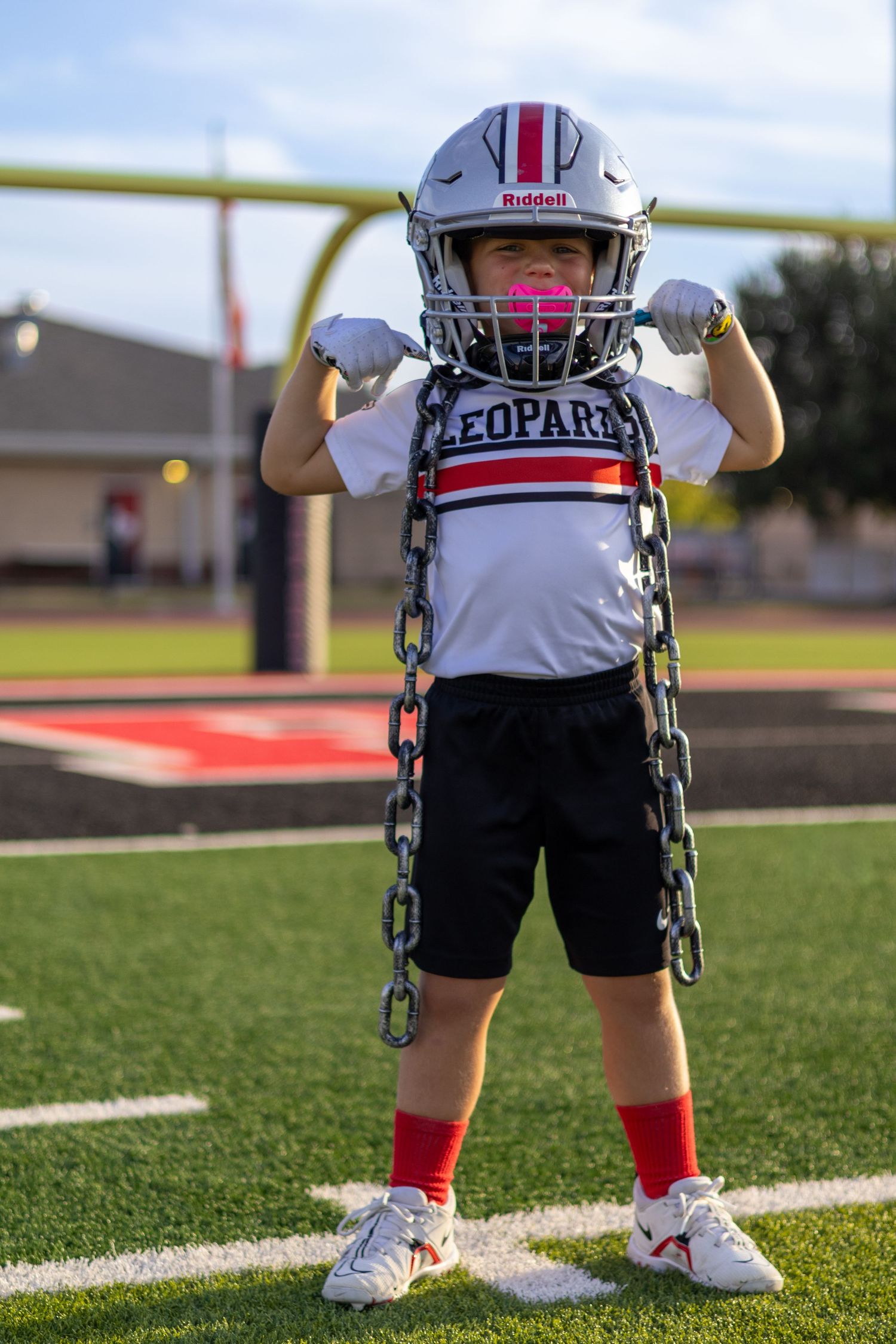 Youth flag football player portrait