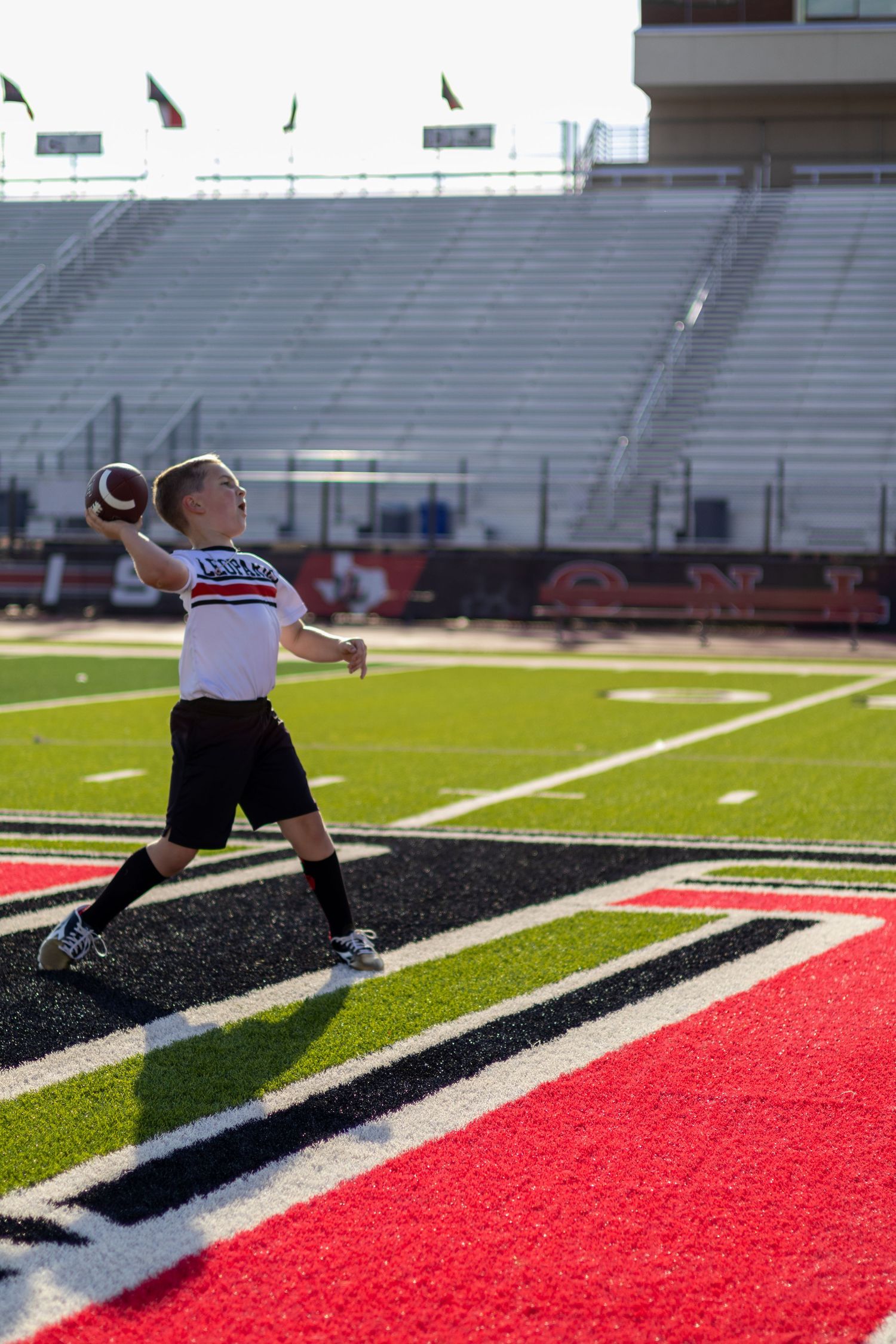 Youth flag football player portrait