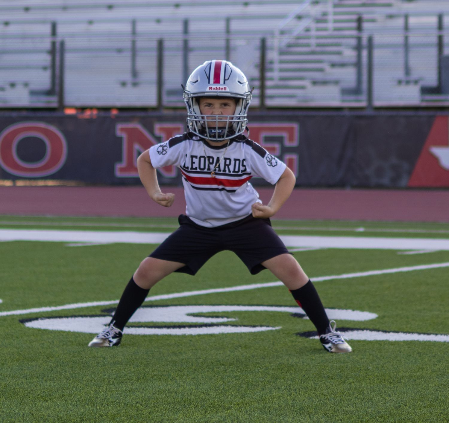 Youth flag football player portrait