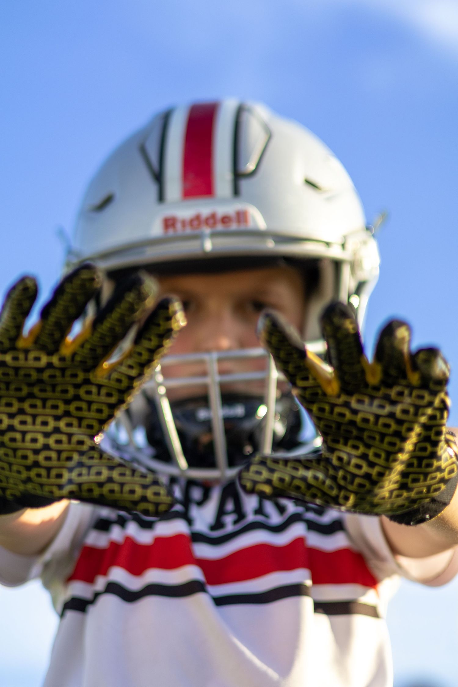 Youth flag football player portrait
