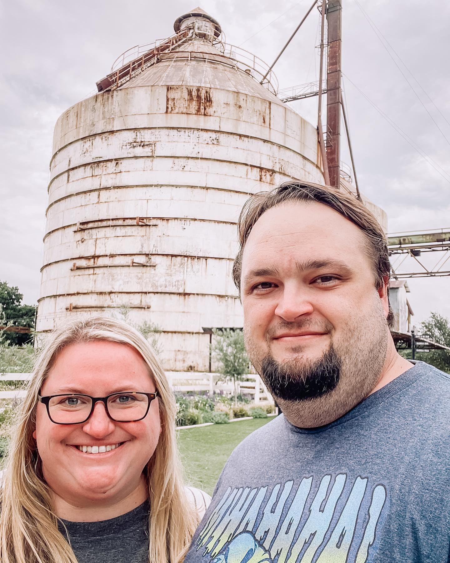 couple at old grain silo