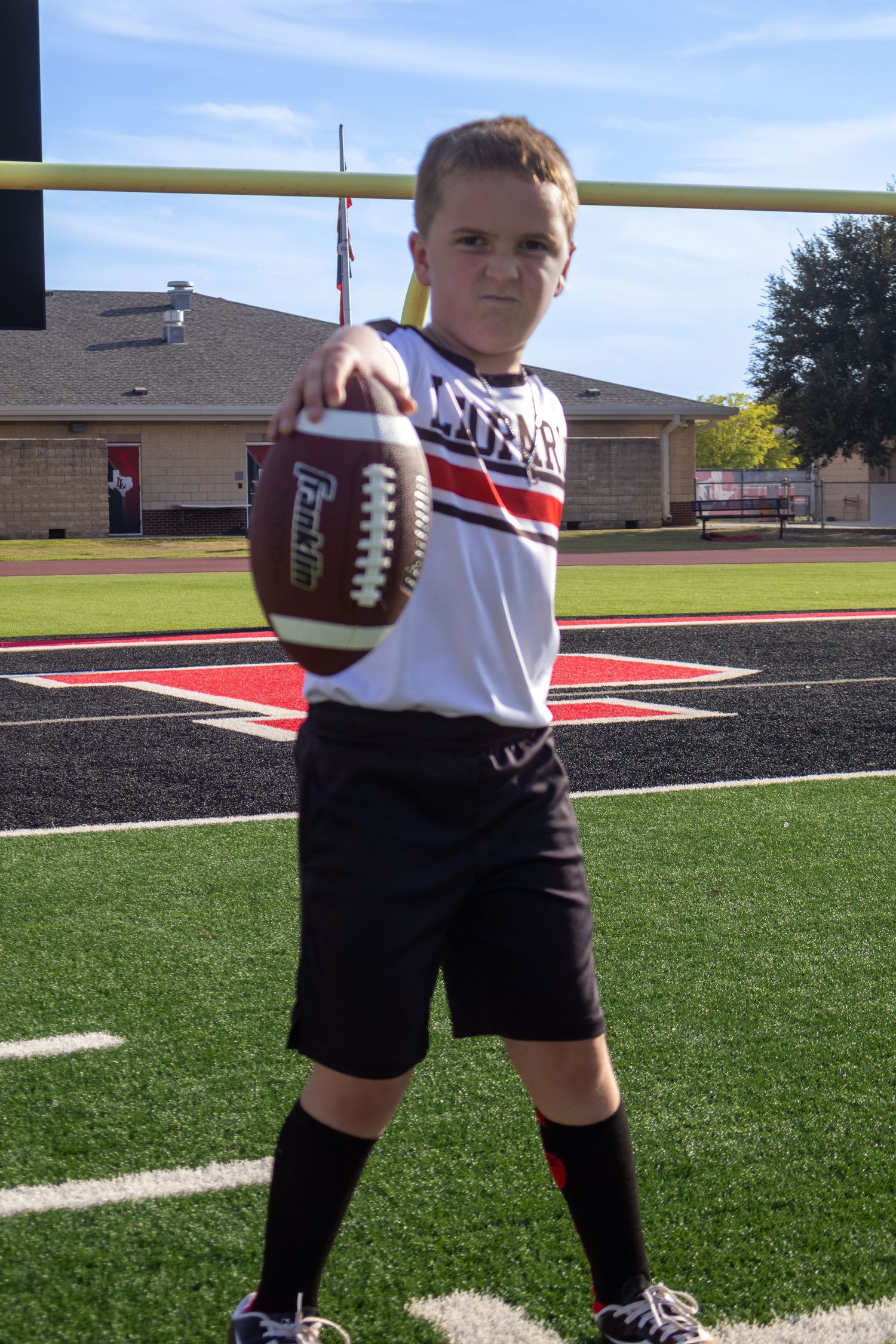 Youth flag football player portrait
