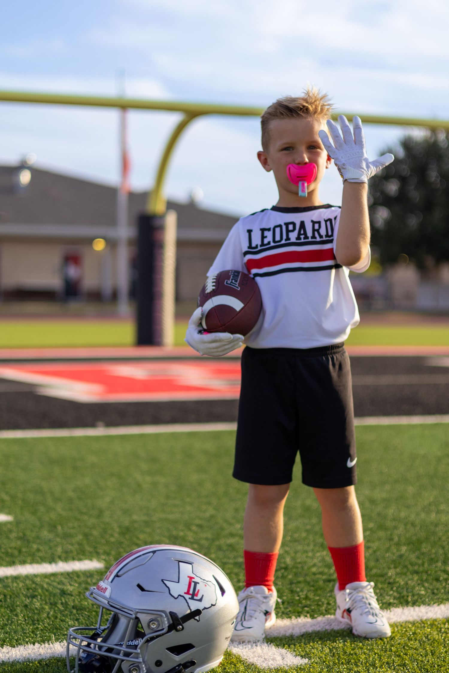 Youth flag football player portrait
