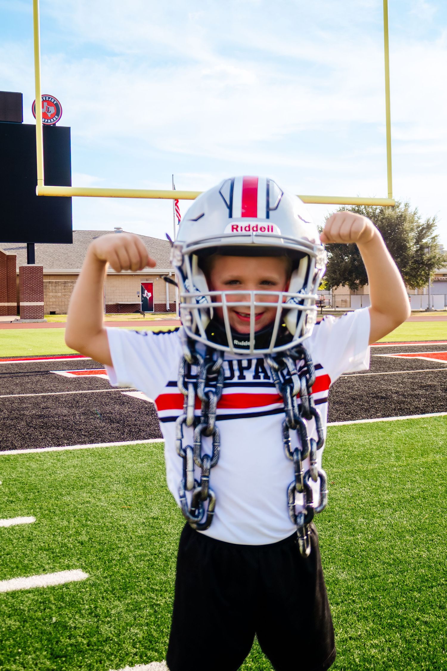 Youth flag football player portrait