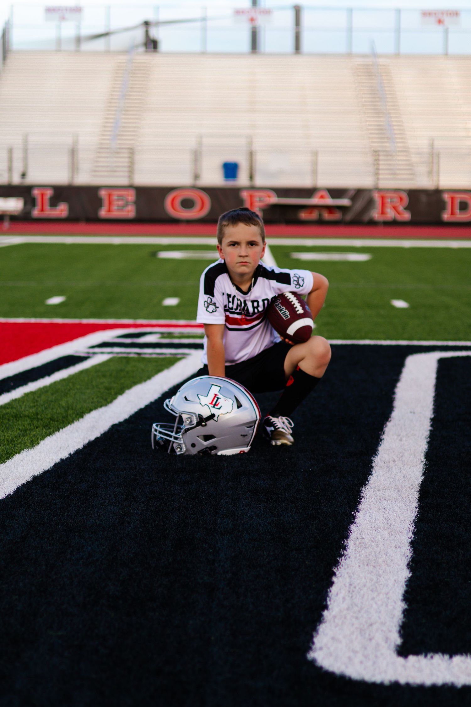 Youth flag football player portrait
