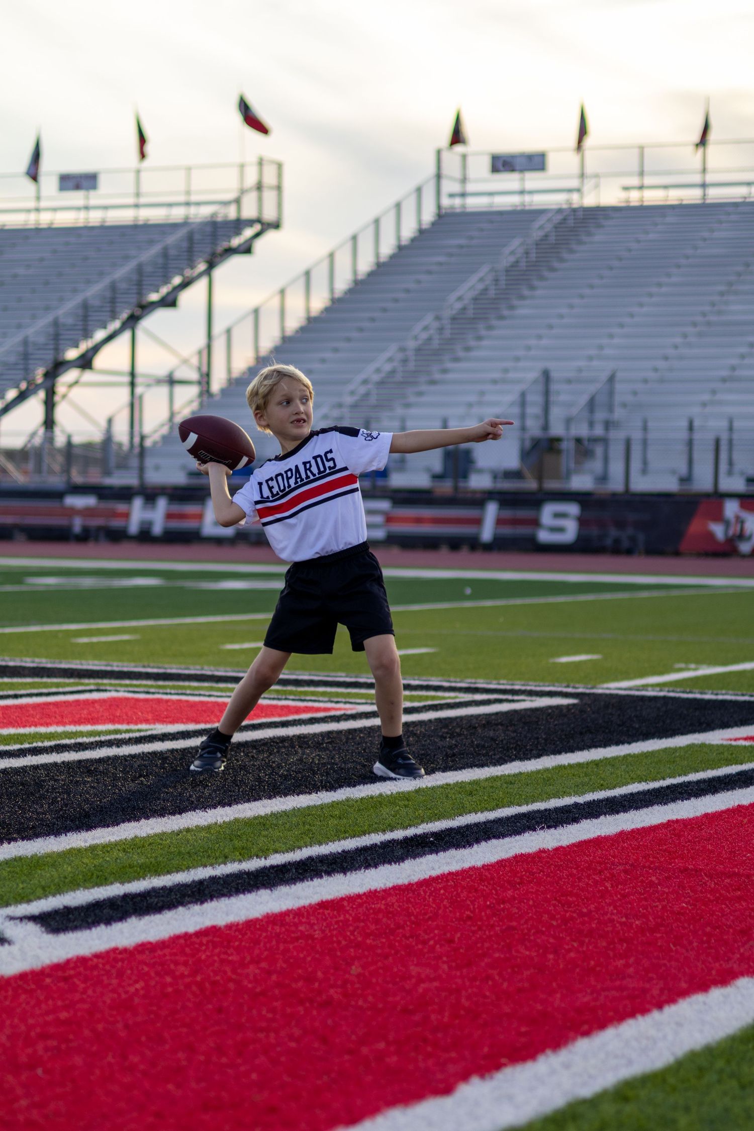Youth flag football player portrait