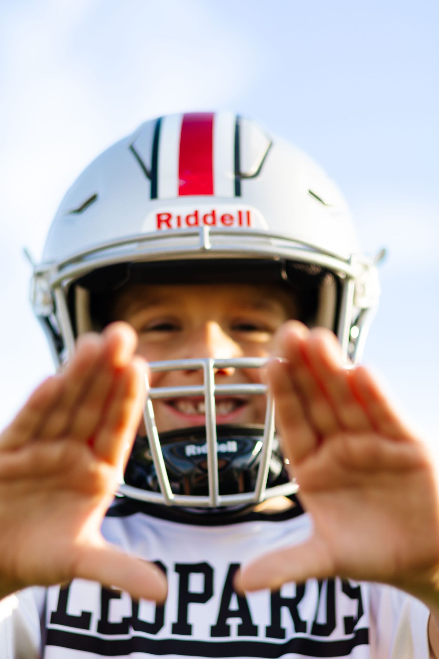 Youth flag football player portrait