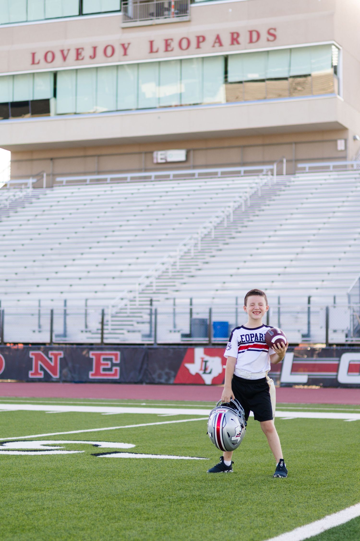 Youth flag football player portrait