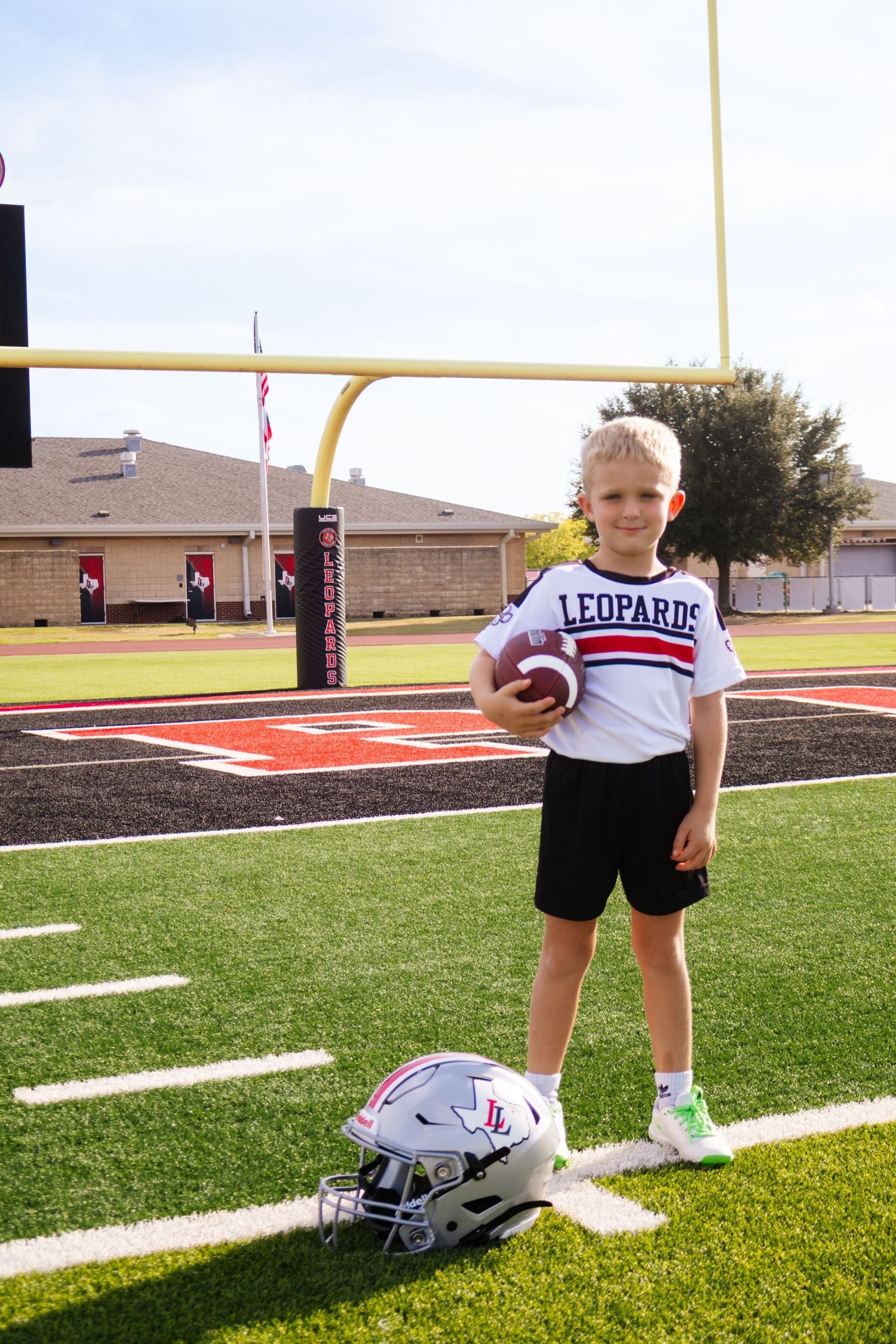 Youth flag football player portrait