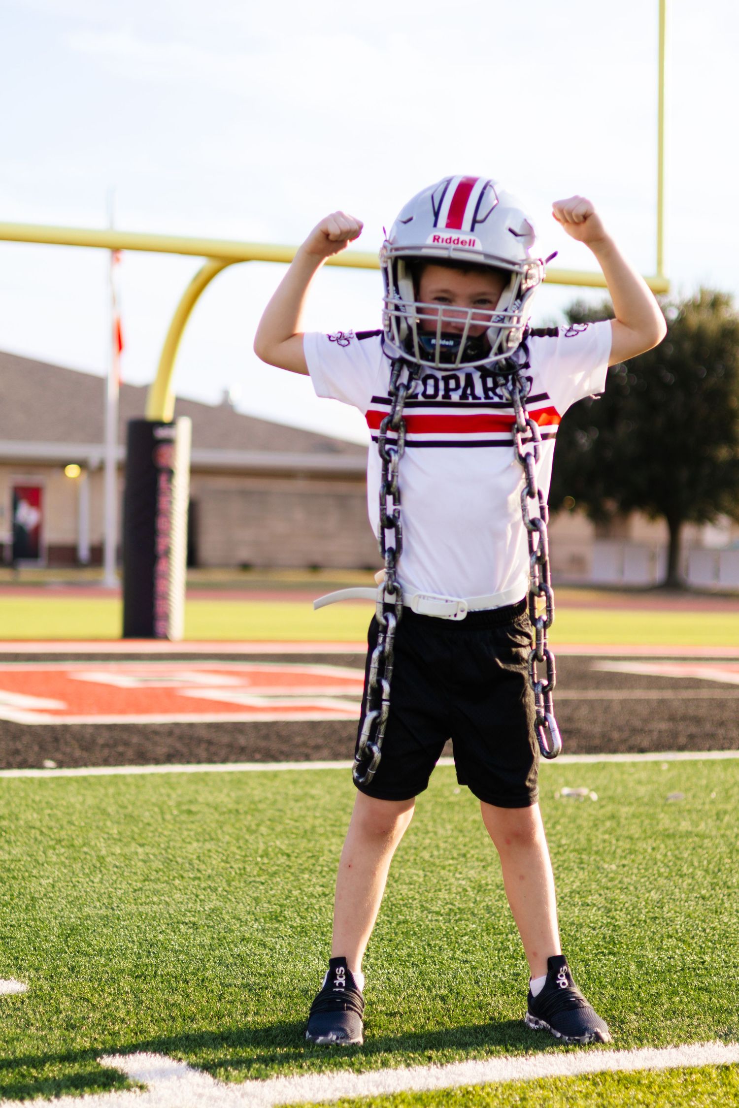 Youth flag football player portrait