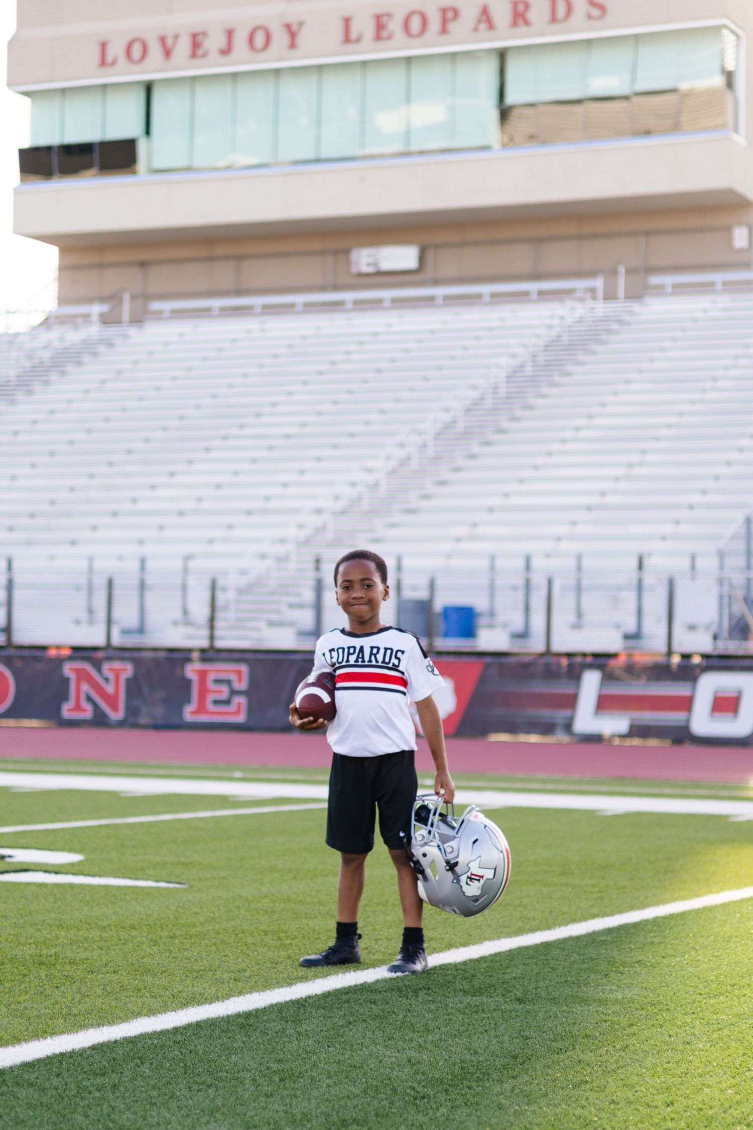 Youth flag football player portrait
