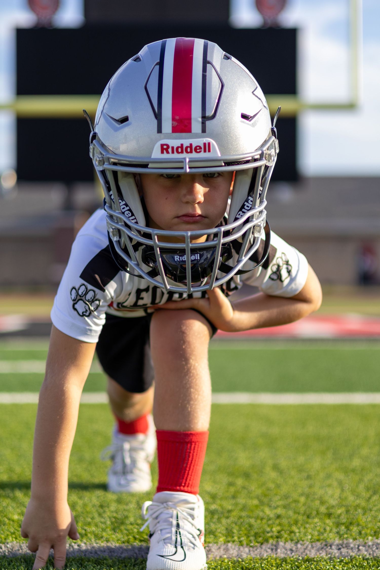 Youth flag football player portrait
