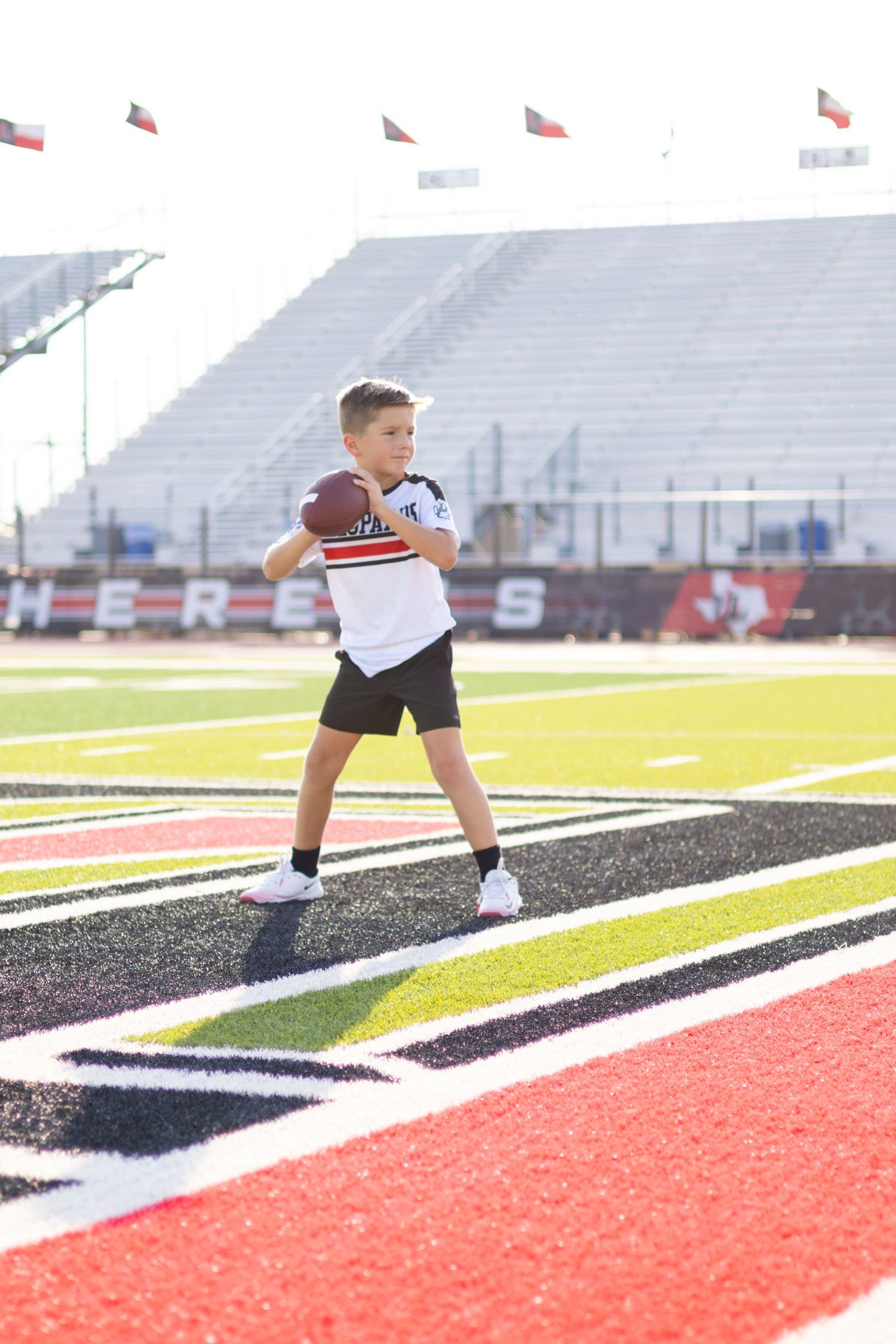 Youth flag football player portrait