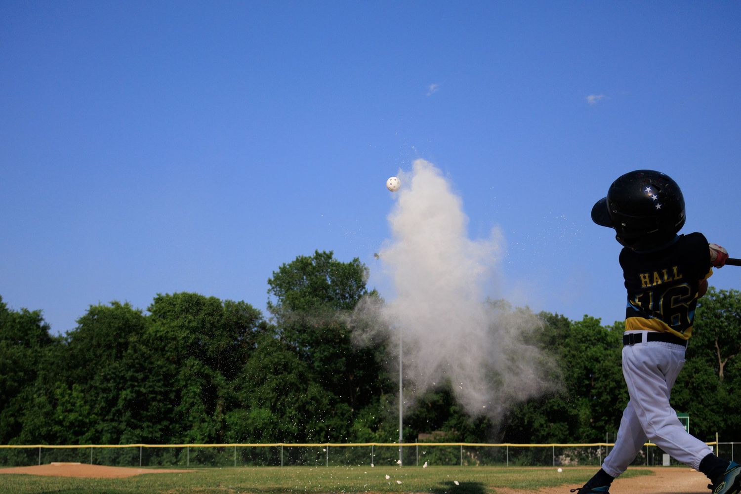 Youth Baseball player batting portrait