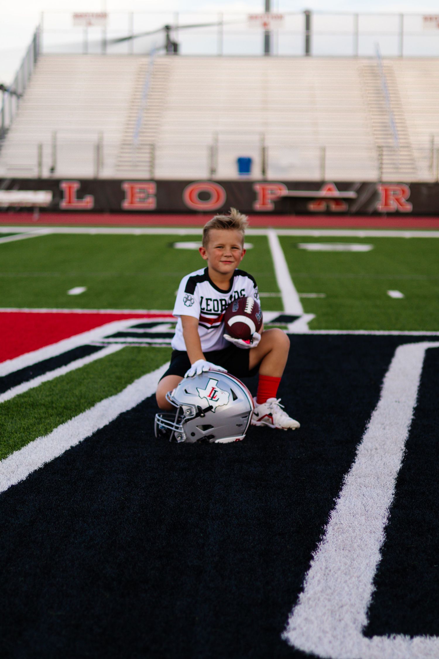 Youth flag football player portrait