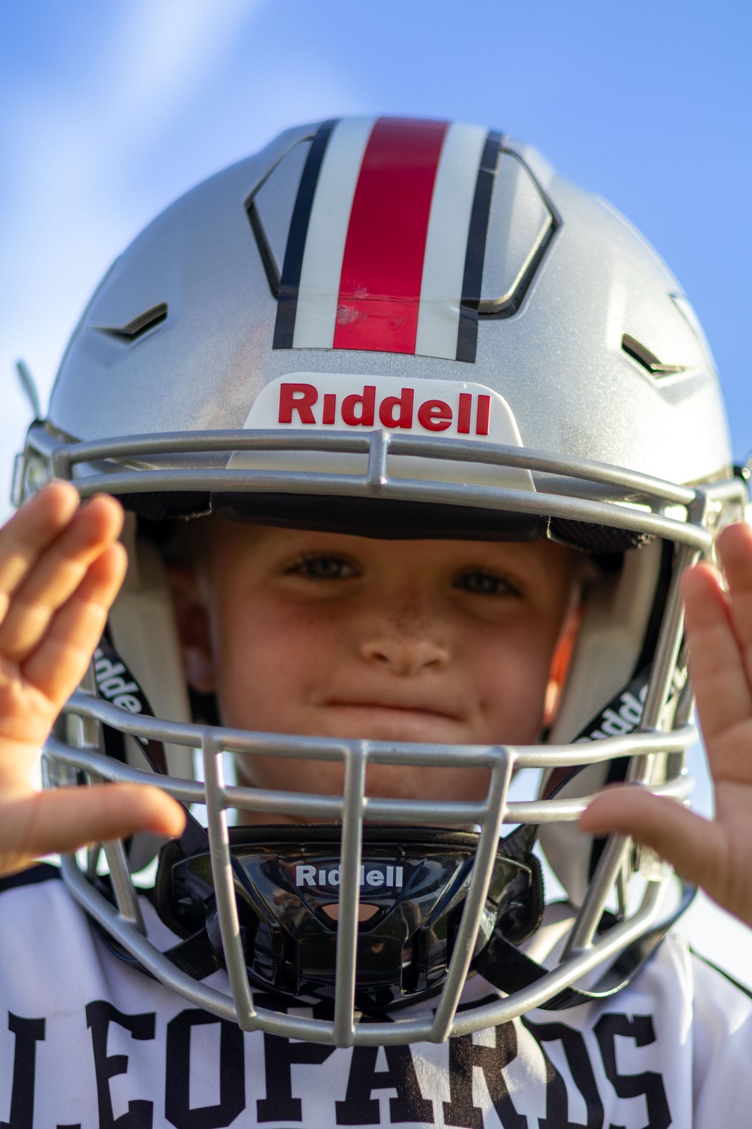 Youth flag football player portrait