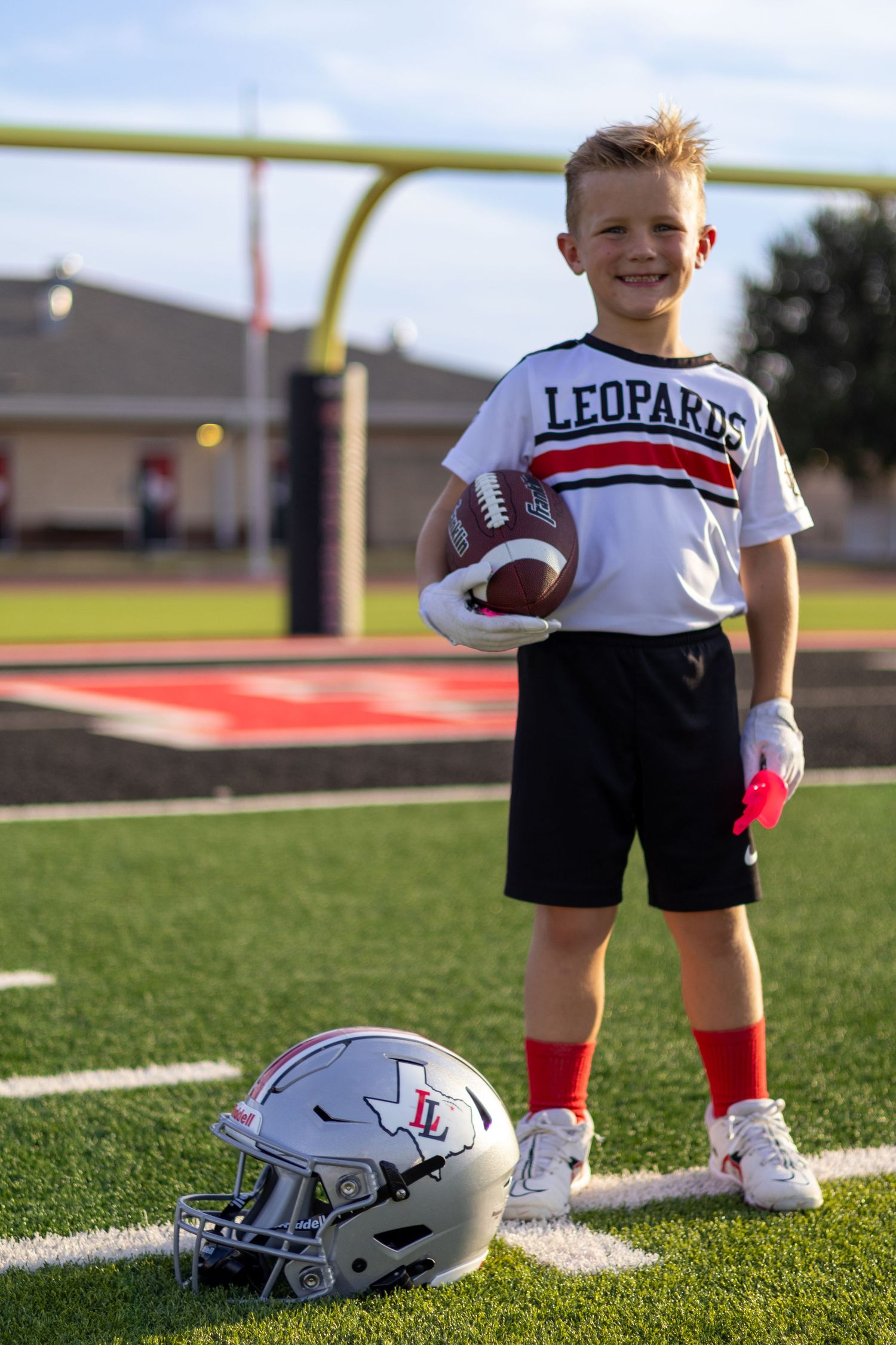Youth flag football player portrait