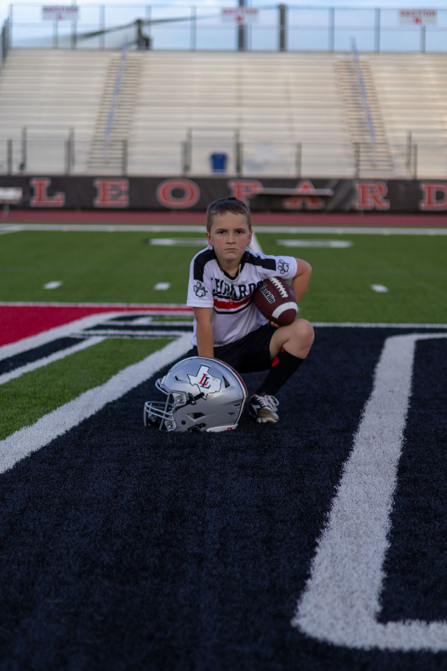 Youth flag football player portrait