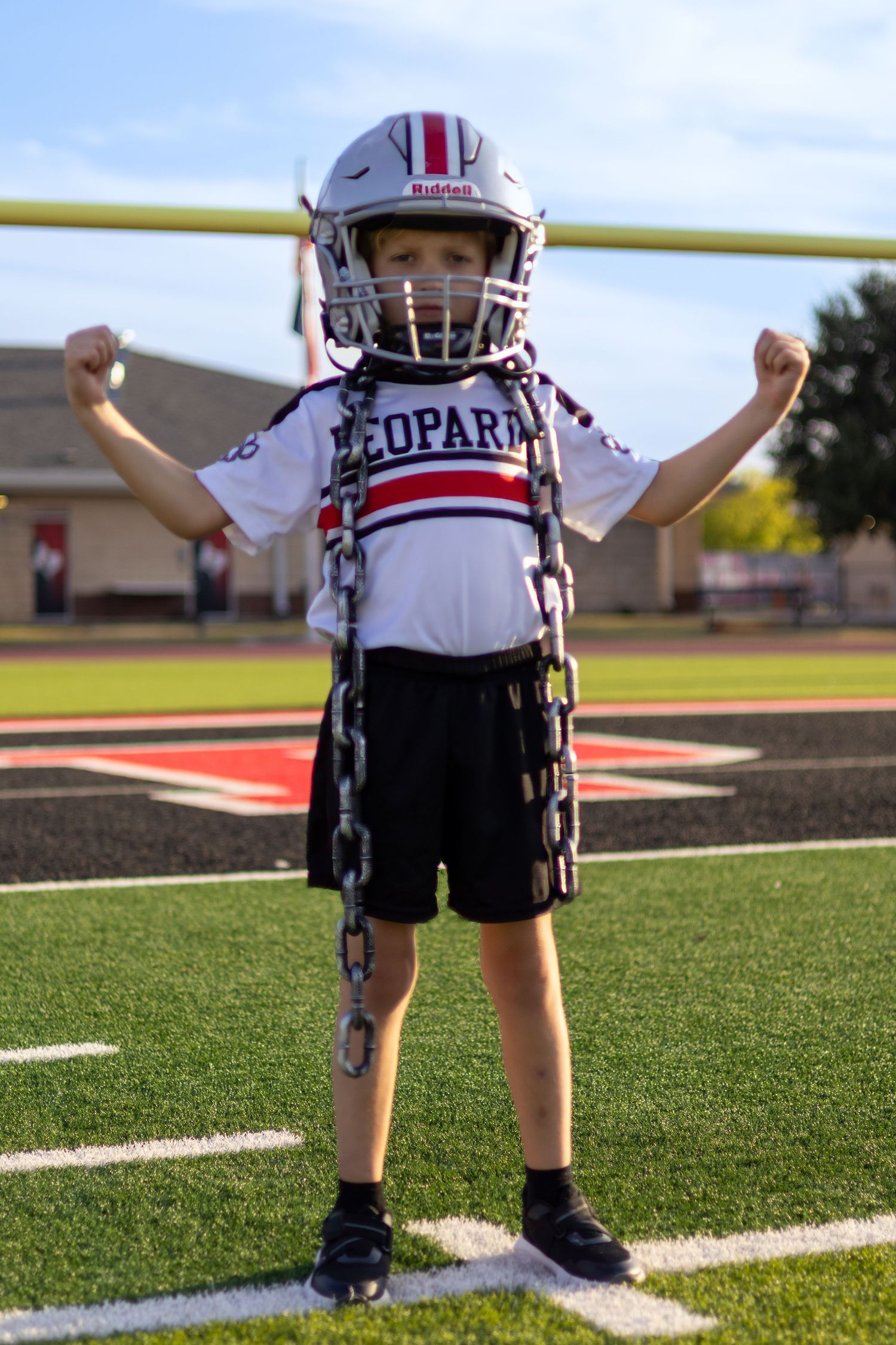 Youth flag football player portrait