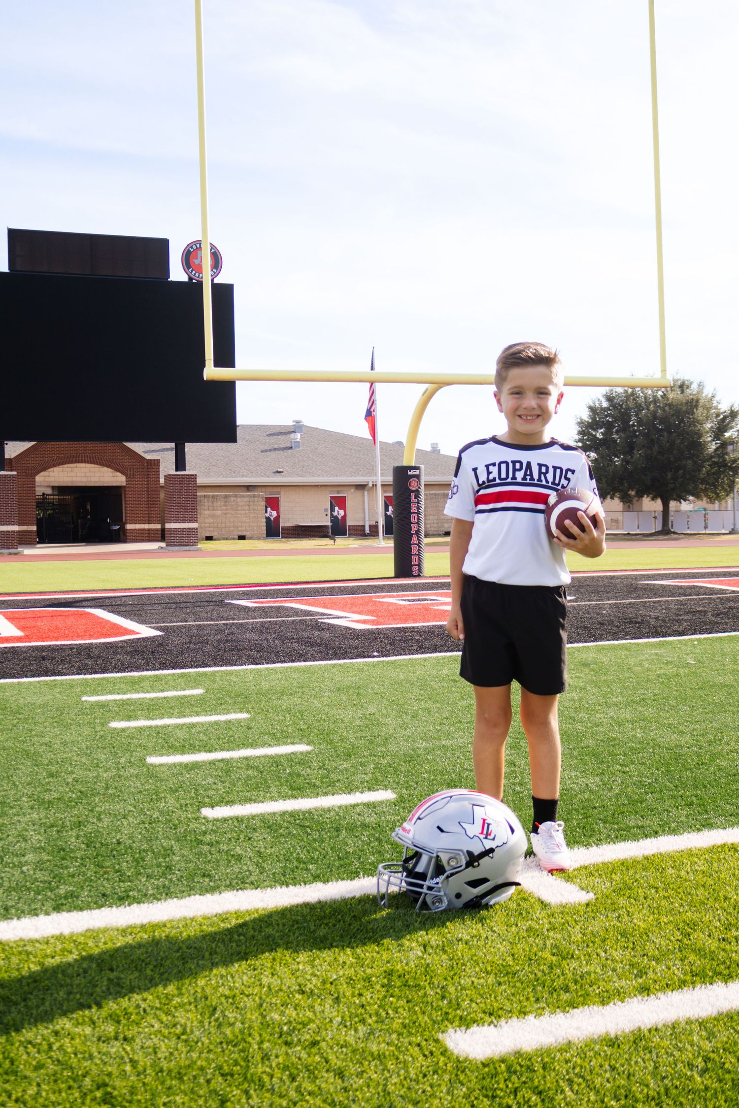 Youth flag football player portrait