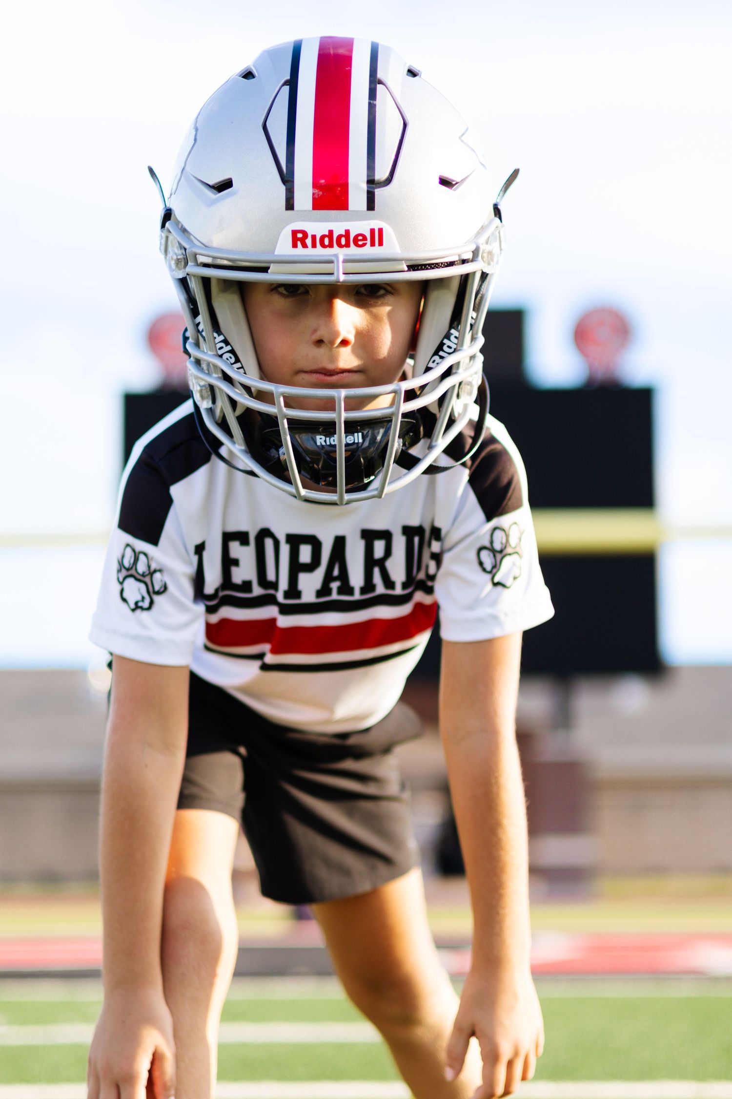Youth flag football player portrait