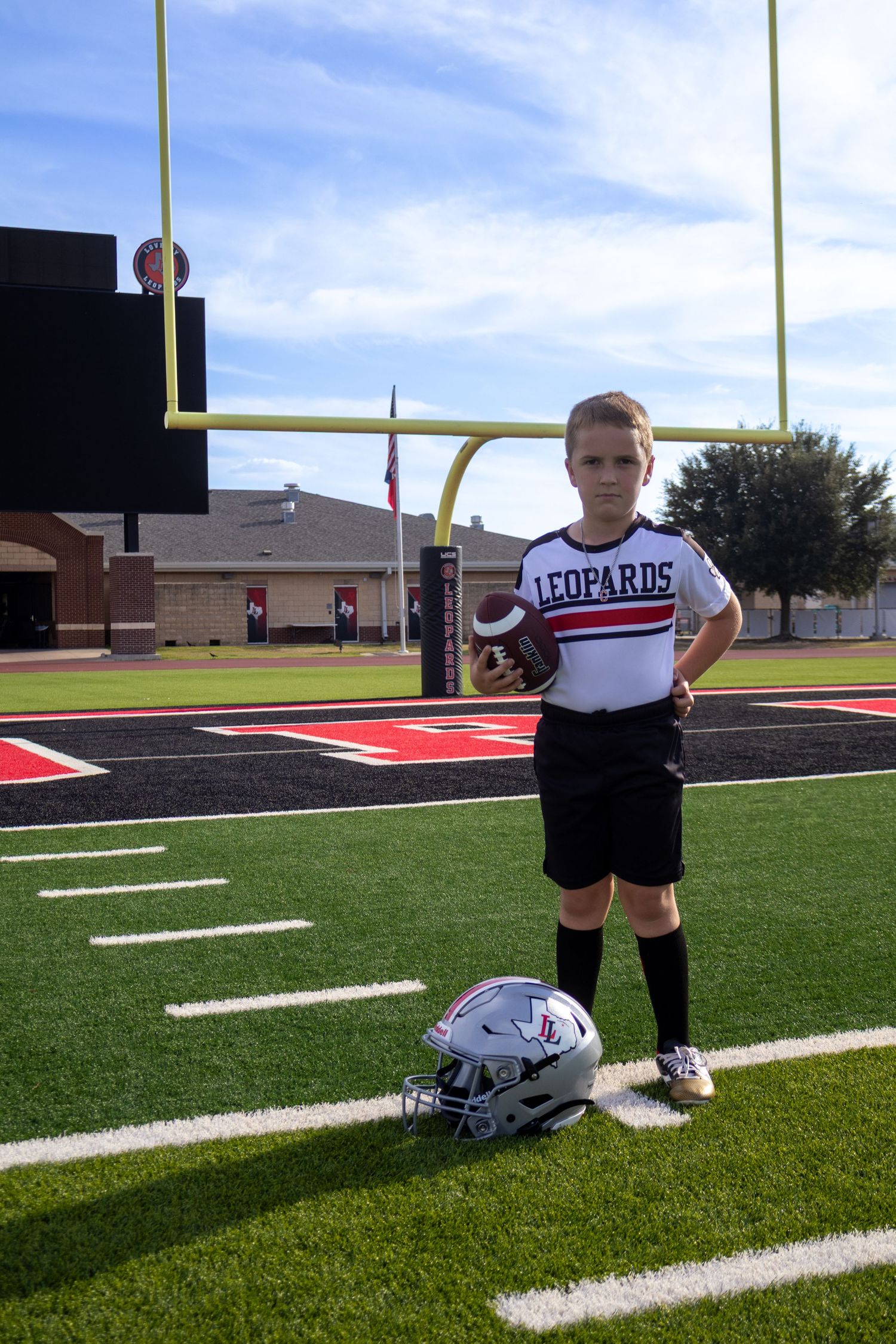 Youth flag football player portrait