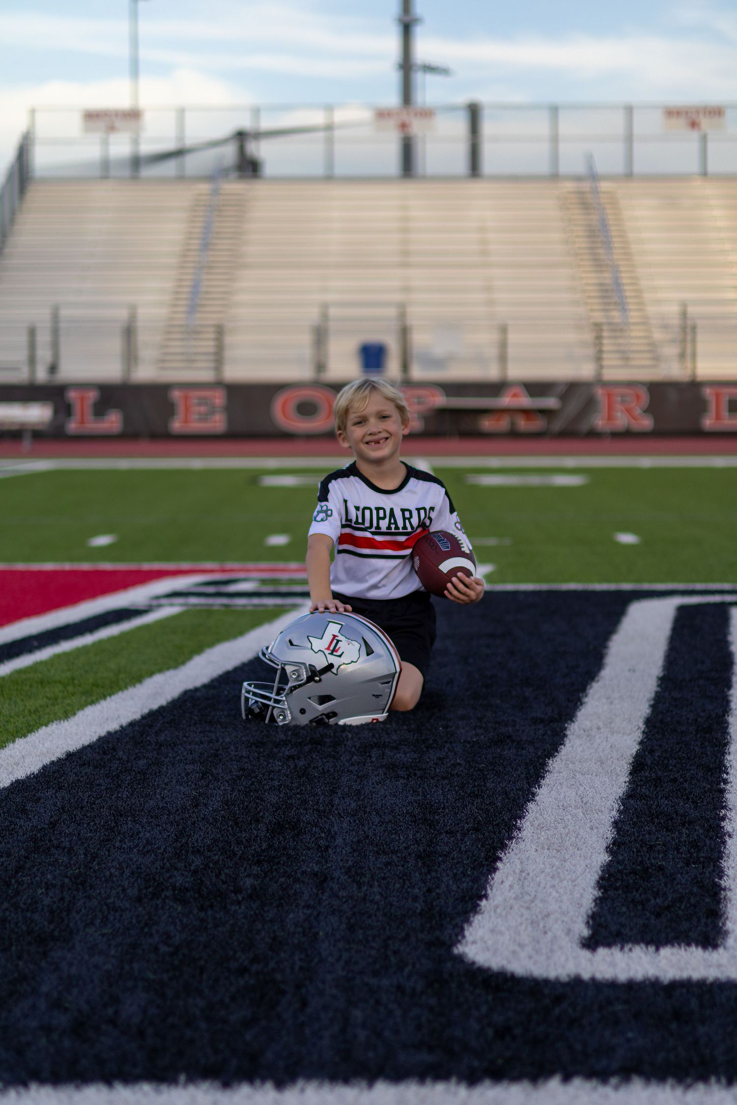 Youth flag football player portrait