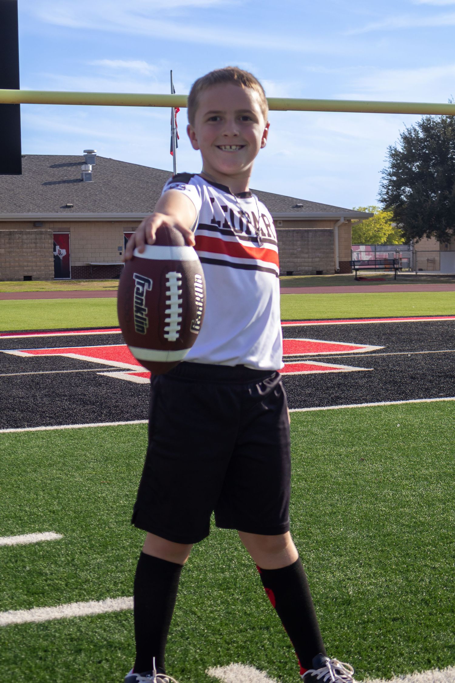Youth flag football player portrait