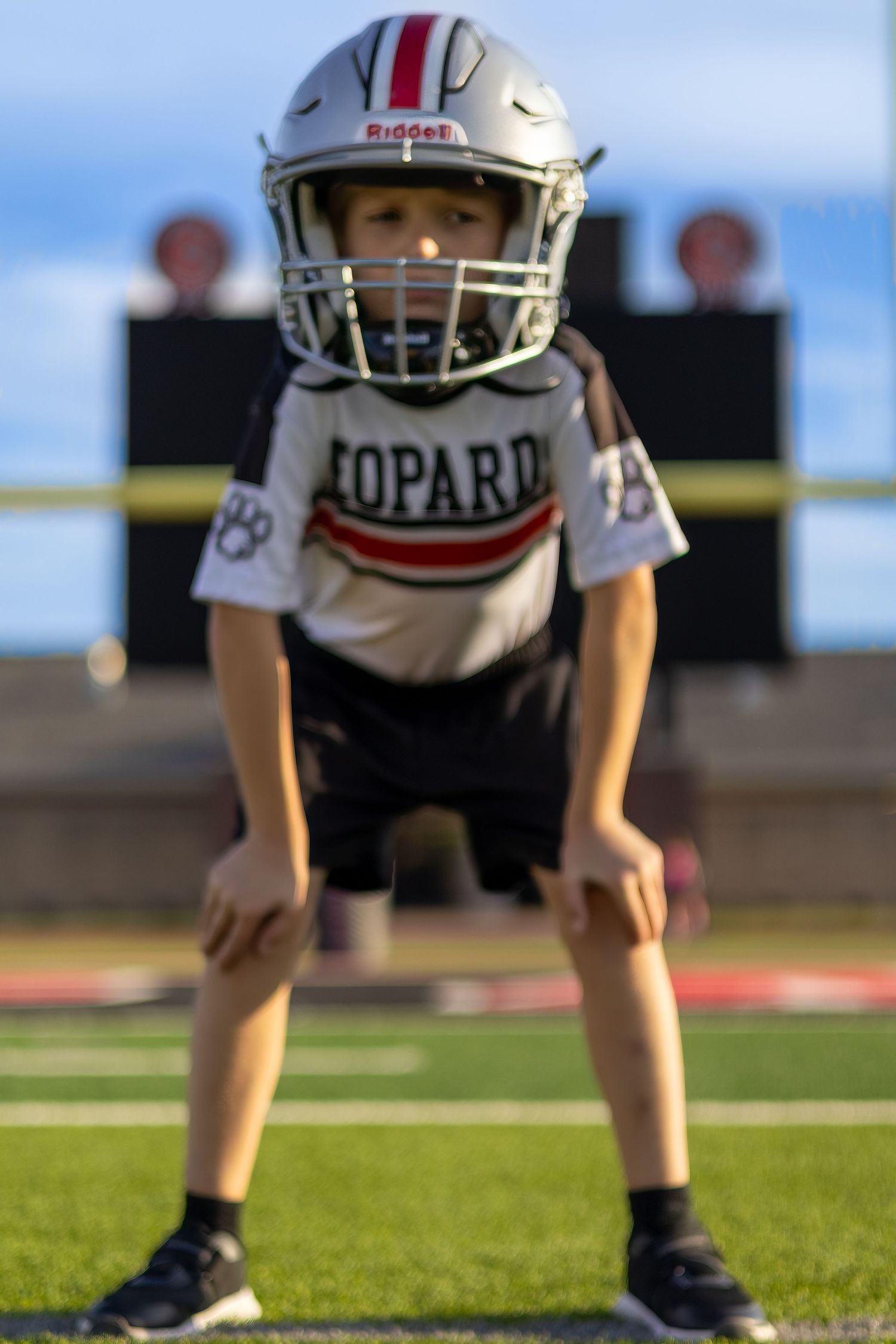 Youth flag football player portrait