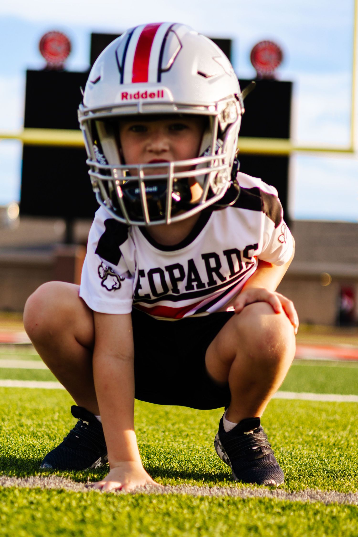 Youth flag football player portrait