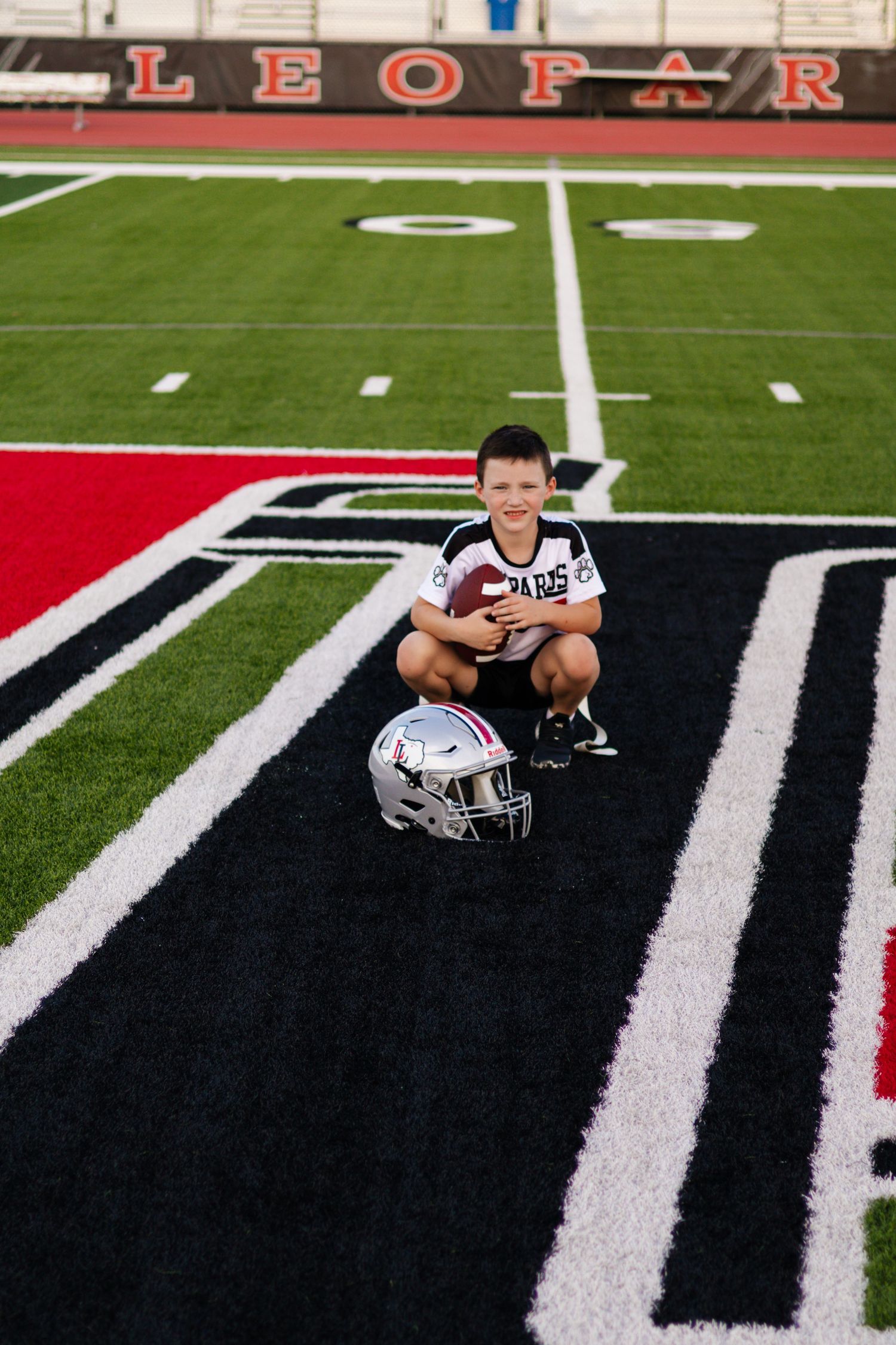 Youth flag football player portrait