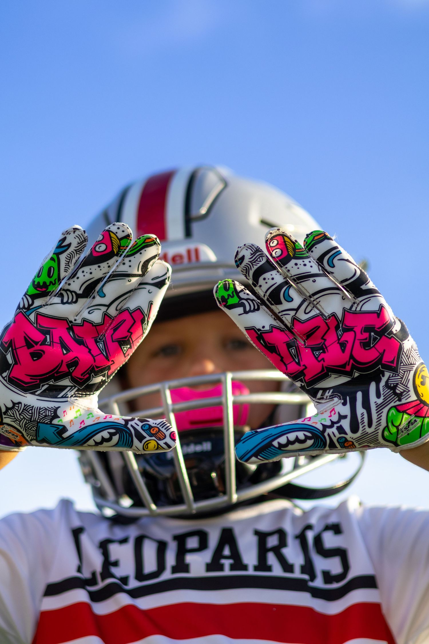 Youth flag football player portrait