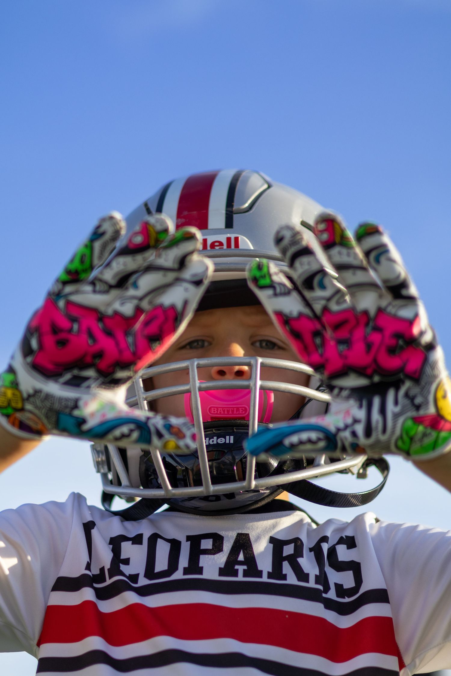 Youth flag football player portrait
