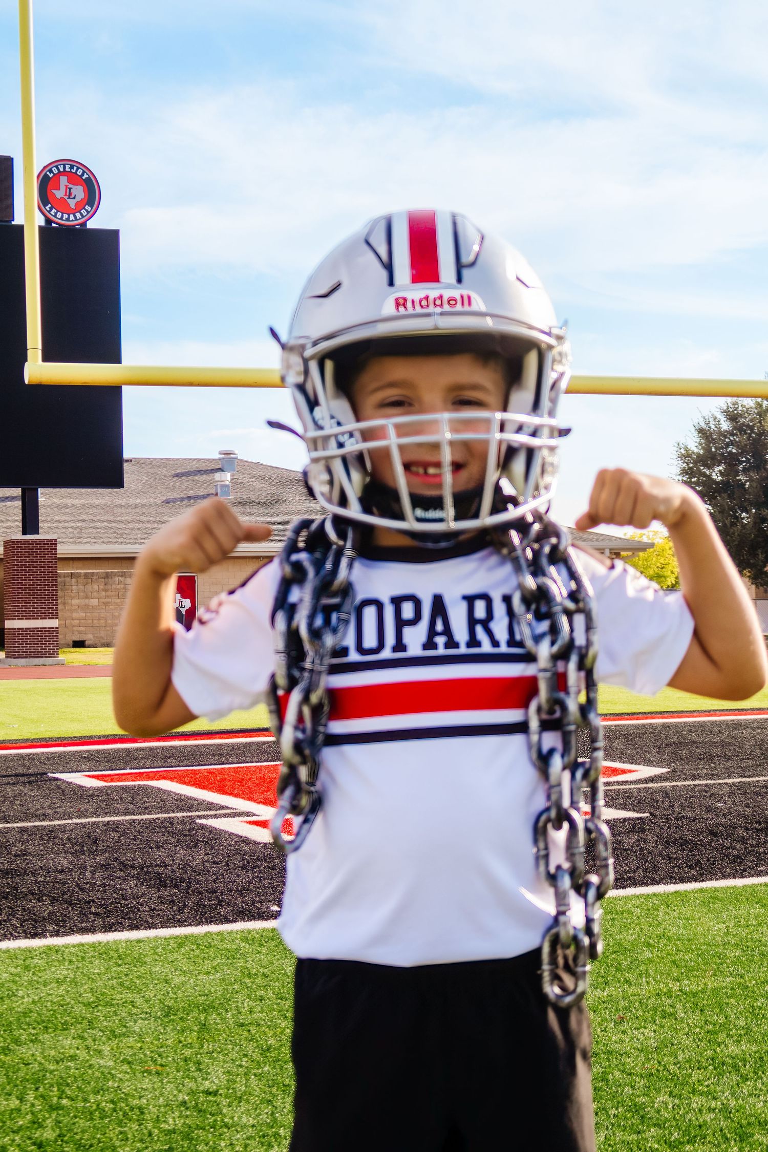 Youth flag football player portrait
