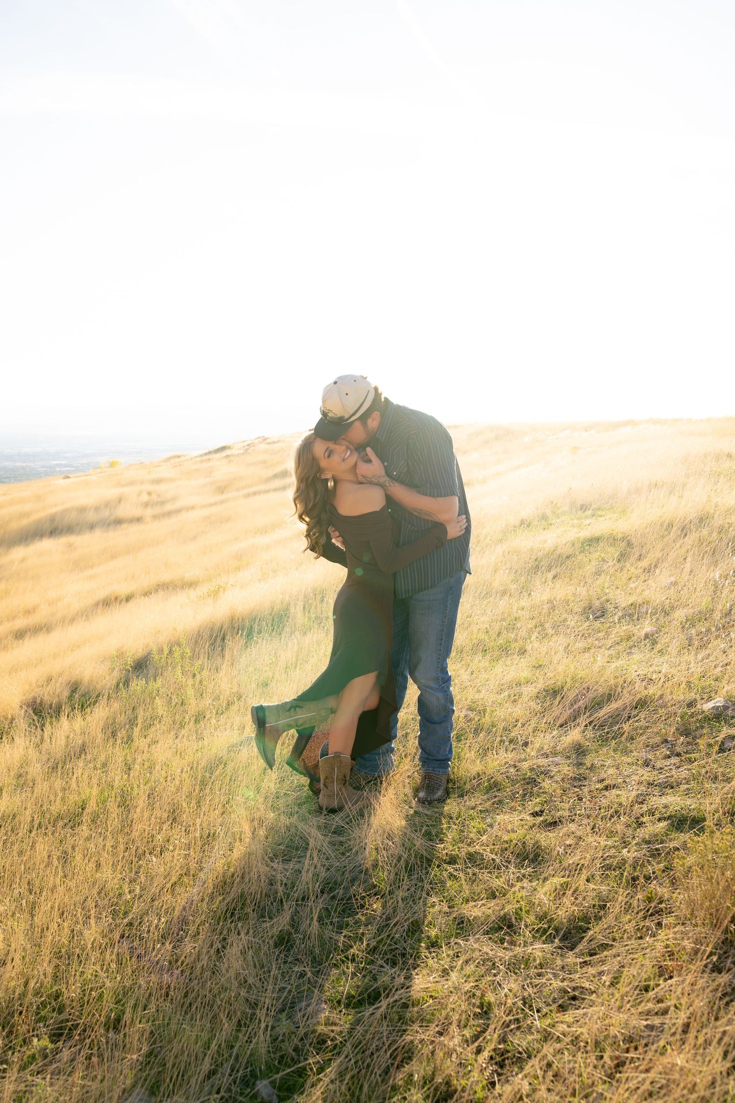 Romantic engagement session at Tunnel Springs Park golden hour in Utah