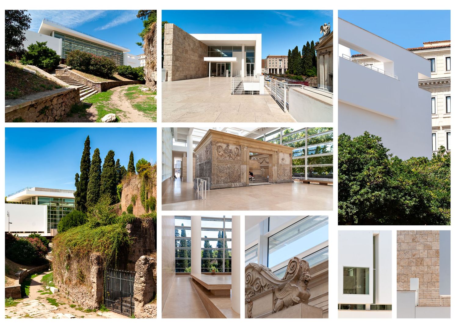 The Ara Pacis Augustae architecture & interiors is a glass and steel structure in modern style, designed by architect Richard Meier