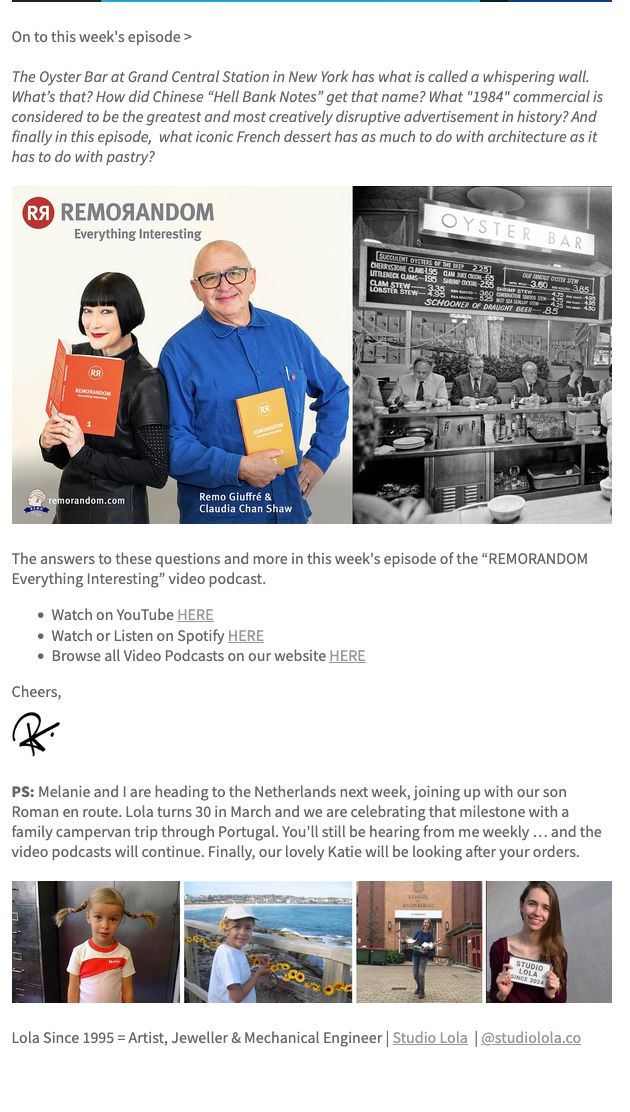 Blog post layout featuring podcast information and Grand Central Station's Oyster Bar reference.