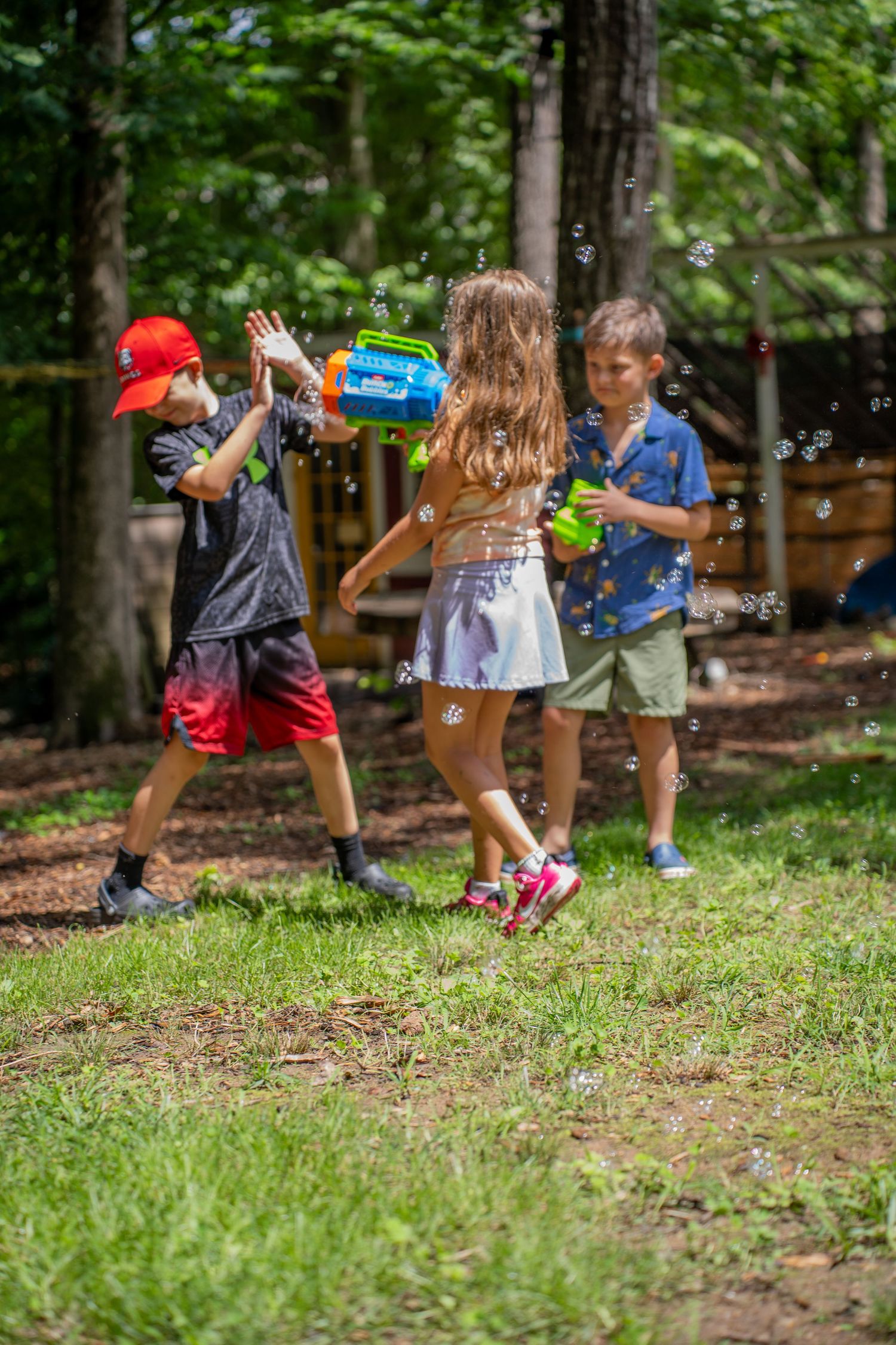 Children playing in yard