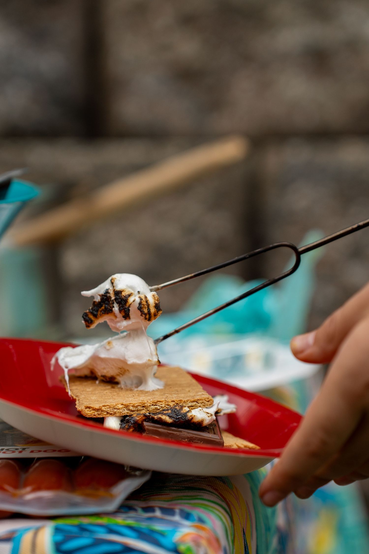 Close up of s'more