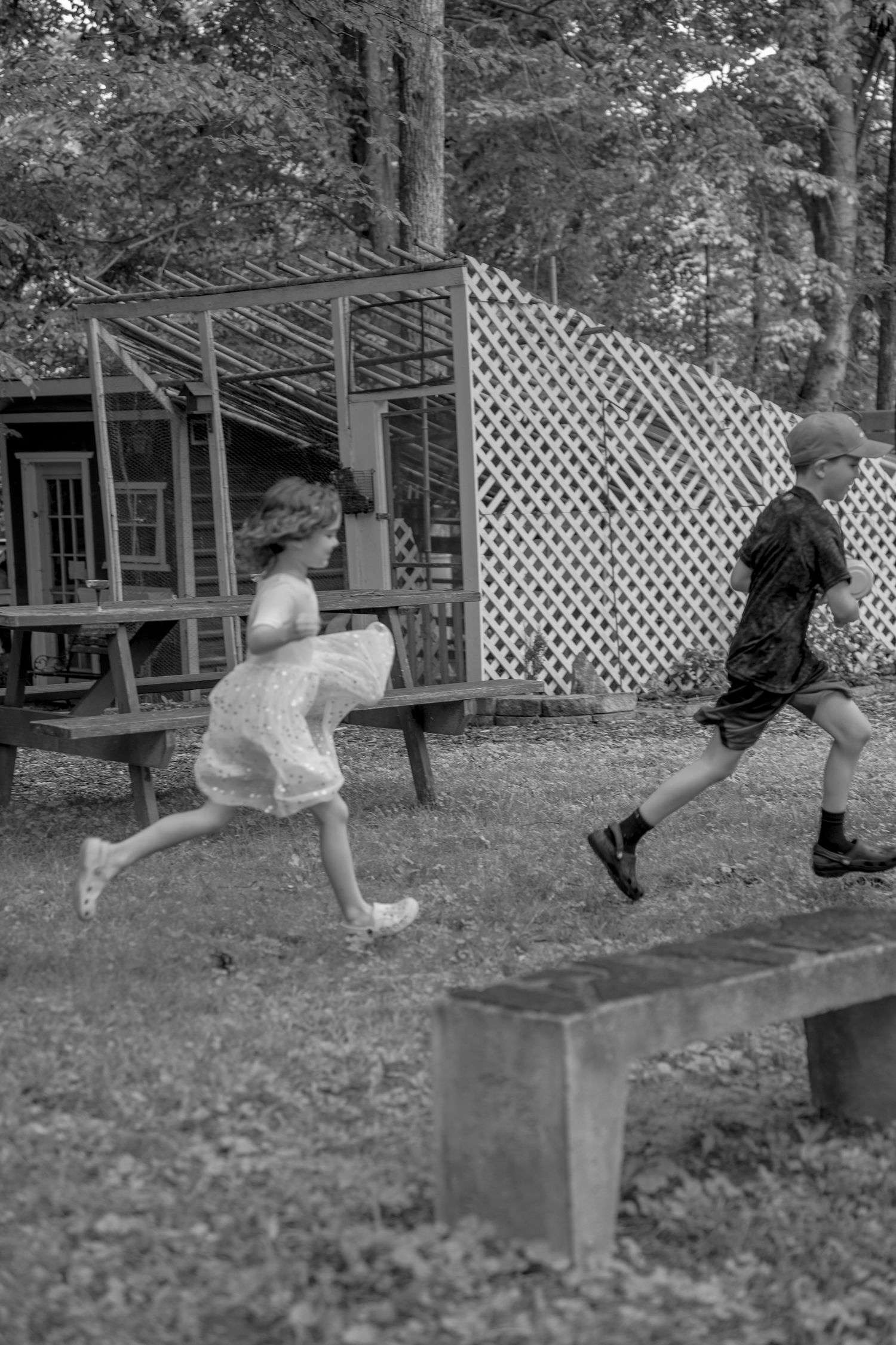 Children running outside