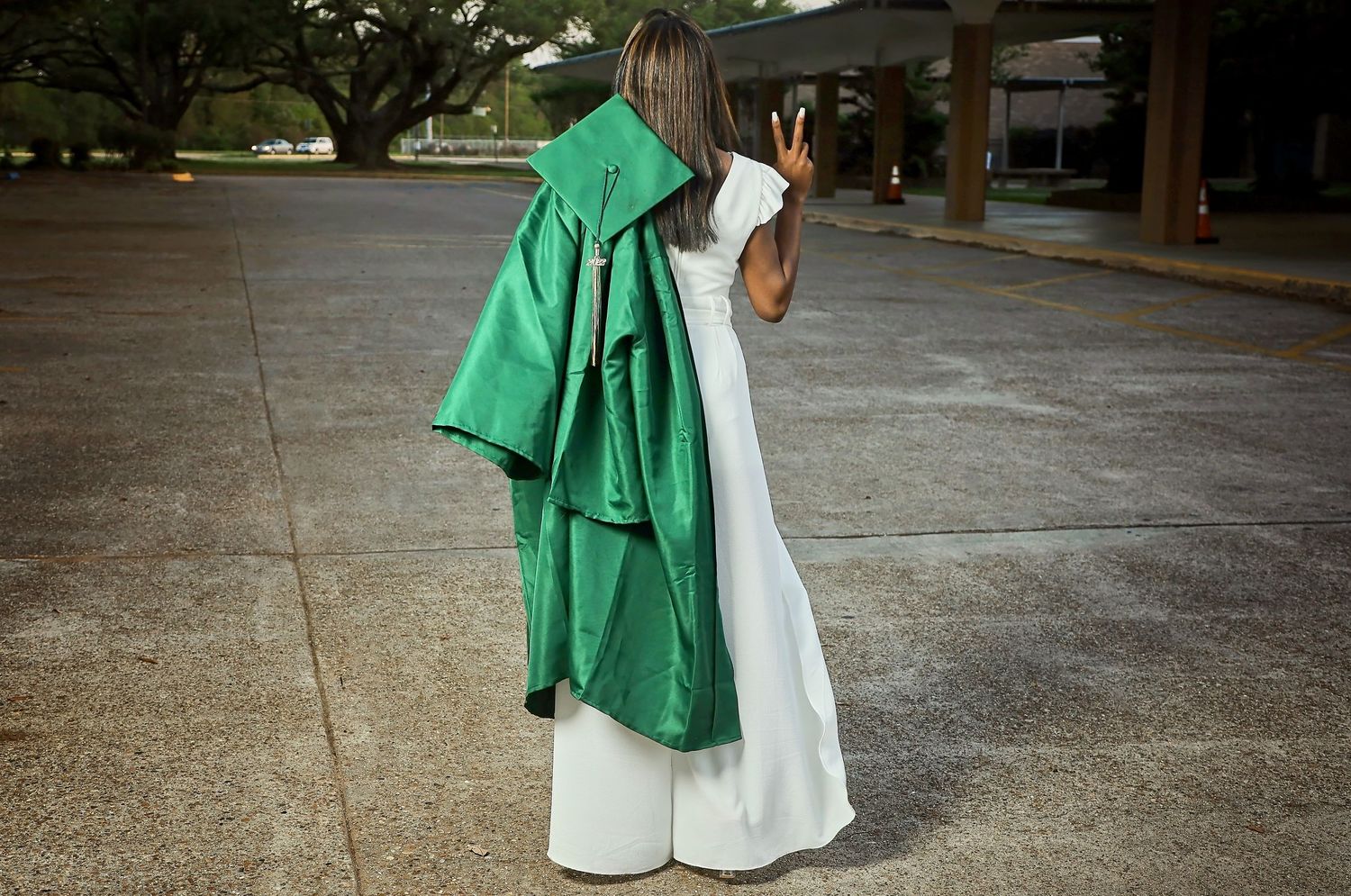 Editorial graduate session by Studio Mari Forney TX — bold doctoral cap gown portrait, DFW graduation photographer Mari Jaxn Studio